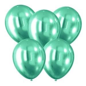 BALONY Z EFEKTEM CHROMU ZIELONE 30CM 5SZT