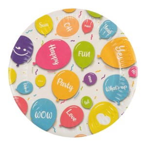 TALERZE PAPIEROWE HAPPY BALLOONS 8SZT