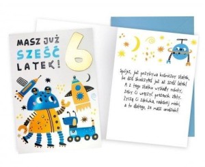 KARNET URODZINY 6 ROBOTY