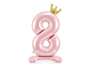 STOJĄCY BALON FOLIOWY 8 JASNY RÓŻ 84CM