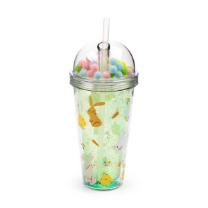 KUBEK SŁOMKĄ WIELKANOCNY 500ML, PUCKATOR