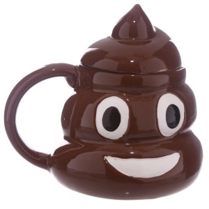 KUBEK CERAMICZNY W EMOTIKONY Z POKRYWKĄ - KUPKA
