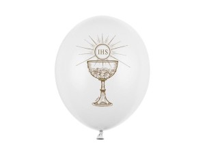 BALONY IHS PASTEL PURE WHITE 30CM 6SZT