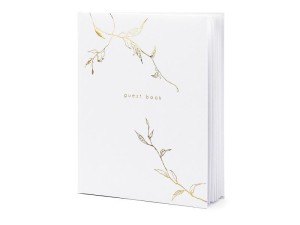 KSIĘGA GOŚCI GUEST BOOK 20X24.5CM BIAŁY 22 KARTKI