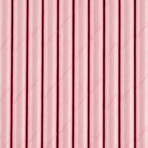 SŁOMKI PAPIEROWE RÓŻOWE 19,5CM 10SZT