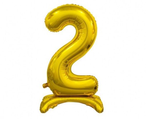 Balon foliowy B&C Cyfra stojąca 2 złota 74cm