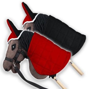 DERKA DWUSTRONNA I NAUSZNIKI CZERWONA I CZARNA