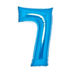 BALON FOLIOWY CYFRA 7 NIEBIESKA 45X66CM