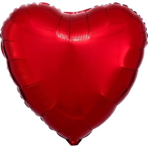 Balon foliowy metalik czerwony serce 43cm