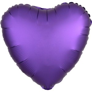BALON FOLIOWY LUSTRE FIOLETOWY SERCE 43CM