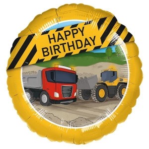 BALON FOLIOWY MASZYNY BUDOWLANE HAPPY BIRTHDAY