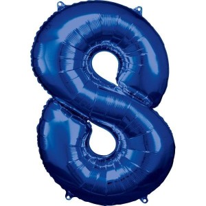 BALON FOLIOWY CYFRA 8 NIEBIESKA 57X86CM