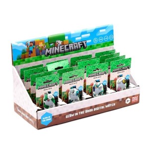 ZEGAREK CYFROWY SILIKONOWY ŚWIECI MINECRAFT