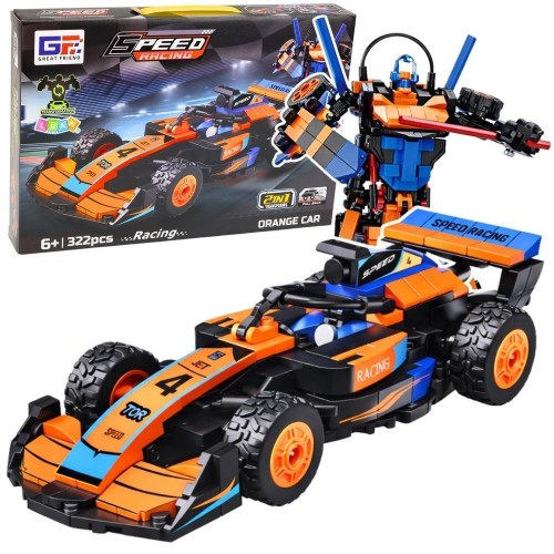 Klocki konstrukcyjne wyścigówka robot 2w1