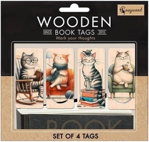 ZAKŁADKI DREWNIANE DO KSIĄŻKI KOTY, COZYWOOD