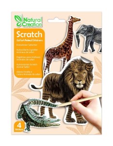 NAKLEJKI DO WYDRAPYWANIA ZWIERZĘTA SAFARI, AVENIR