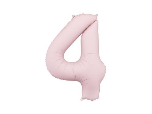 Balon foliowy cyfra 4 86cm jasny różowy