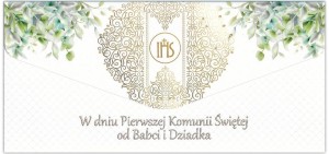 KARNET-KOPERTA DL PAMIĄTKA I KOMUNII OD DZIADKÓW