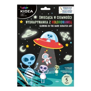 WYDRAPYWANKA Z MALOWANKĄ ŚWIECĄCA KOSMOS KIDEA