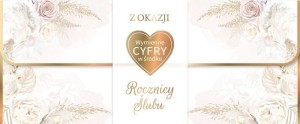 KARNET ROCZNICA ŚLUBU WYMIENNE CYFRY