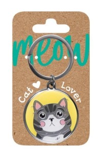 BRELOK DLA KOCIARZY - SZARY KOT, BE-HAPPY GIFTS