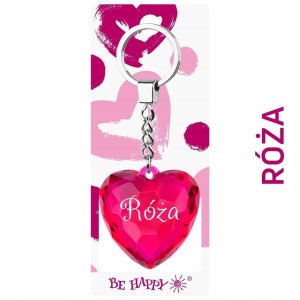 BRELOK SERCE RÓŻA, BE-HAPPY GIFTS
