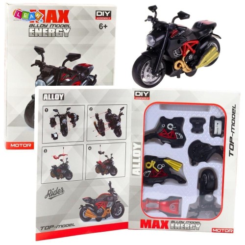 Motocykl do skręcania metalowy 1:14 czerwony