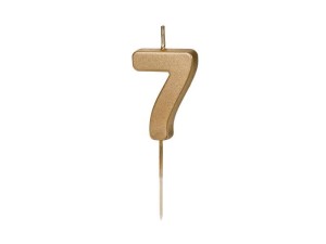 ŚWIECZKA URODZINOWA 7 ZŁOTA 4,5CM