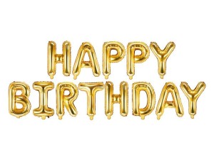 BALON FOLIOWY HAPPY BIRTHDAY 340X35CM ZŁOTY
