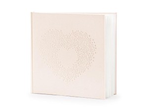 KSIĘGA GOŚCI JASNO RÓŻOWA 20,5X20,5CM 22 KARTKI