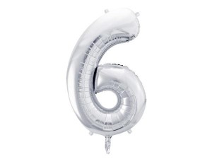 BALON FOLIOWY 6 86CM SREBRNY