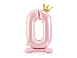 STOJĄCY BALON FOLIOWY 0 JASNY RÓŻ 84CM