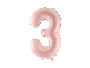 BALON FOLIOWY 3 JASNY RÓŻOWY 72CM