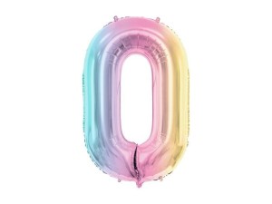 BALON FOLIOWY 0 PASTELOWY TĘCZOWY 86CM