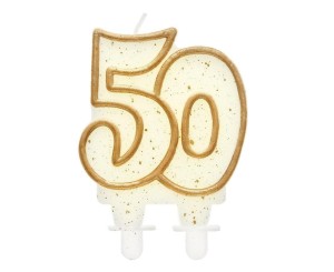 ŚWIECZKA B&C 50 ZŁOTY KONTUR 8CM