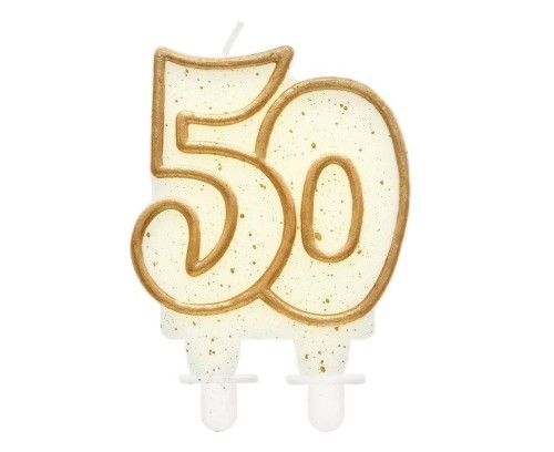 Świeczka B&C 50 złoty kontur 8cm