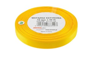 WSTĄŻKA SATYNOWA ŻÓŁTA 12MMX32M