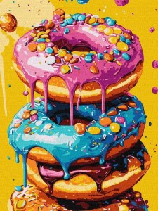 MALOWANIE PO NUMERACH - PYSZNE PĄCZKI 30X40CM