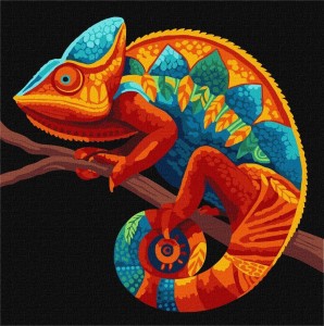 MALOWANIE PO NUMERACH - CIEMNY KAMELEON 30X30CM