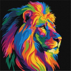 MALOWANIE PO NUMERACH - JASNY LEW 30X30CM, IDEYKA