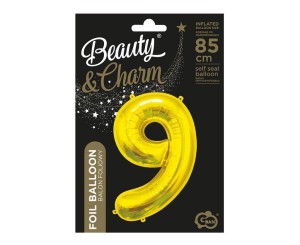 BALON FOLIOWY B&C 9 ZŁOTY 85CM