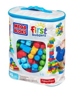 MEGA BLOKS KLOCKI W TORBIE 80 EL. NIEBIESKIE