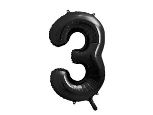 BALON FOLIOWY 3 CZARNY 86CM