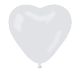 BALONY PASTELOWE SERCE BEZ NADRUKU BIAŁE 50SZT
