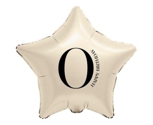 BALON FOLIOWY GWIAZDA KREMOWA CYFRA 0 44CM