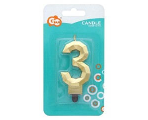 ŚWIECZKA CYFRA 3 DIAMENT 7.6CM