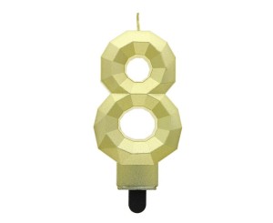 ŚWIECZKA CYFRA 8 DIAMENT 7.6CM