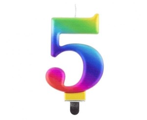ŚWIECZKA CYFERKA 5 BEAUTY&CHARM GALAXY 8CM