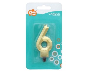 ŚWIECZKA CYFRA 6 DIAMENT 7,6CM