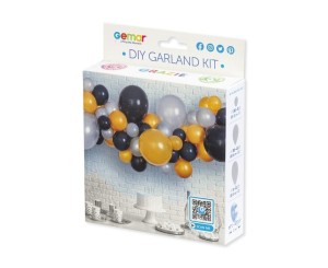 GIRLANDA BALONOWA DIY SREBRNO-ZŁOTO-CZARNA...